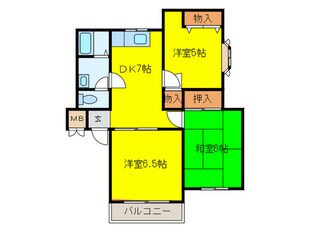 マンション山中の物件間取画像